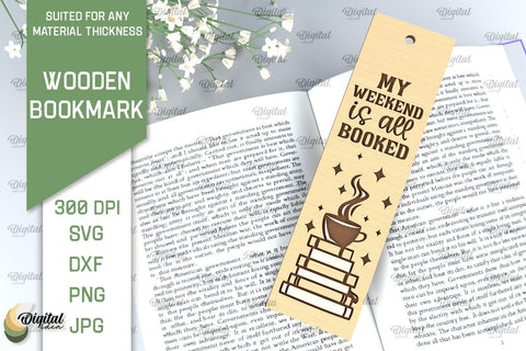 Wooden Bookmark Laser Cut. Engraved Bookmark SVG SVG Evgenyia Guschina 