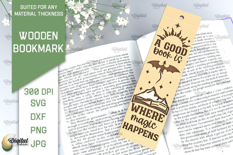 Wooden Bookmark Laser Cut. Engraved Bookmark SVG SVG Evgenyia Guschina 