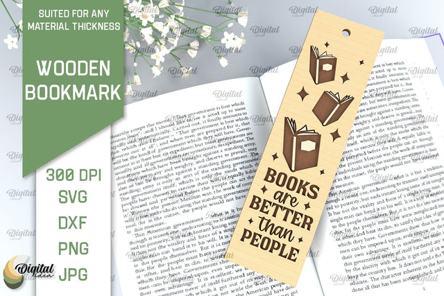 Wooden Bookmark Laser Cut. Engraved Bookmark SVG SVG Evgenyia Guschina 
