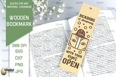 Wooden Bookmark Laser Cut. Engraved Bookmark SVG SVG Evgenyia Guschina 