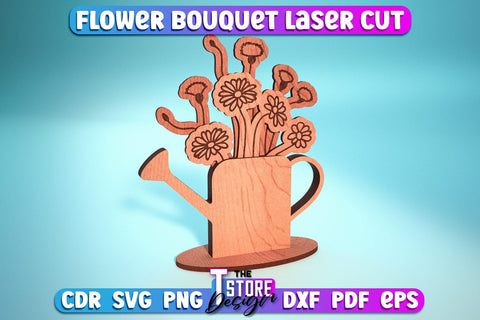 Wooden Bouquet Design Bundle | Flower Bouquet Laser Cut Design | Gift Laser Cut SVG The T Store Design 