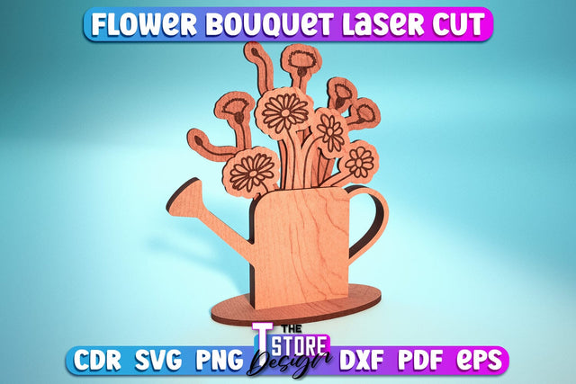 Wooden Bouquet Design | Flower Bouquet Laser Cut Design | Gift Laser Cut SVG The T Store Design 