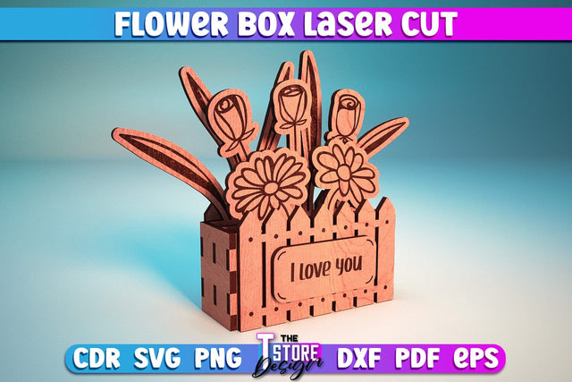 Wooden Bouquet Design | Flower Box Laser Cut Design | Gift Laser Cut SVG The T Store Design 