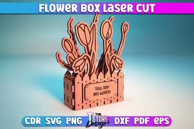 Wooden Bouquet Design | Flower Box Laser Cut Design | Gift Laser Cut SVG The T Store Design 