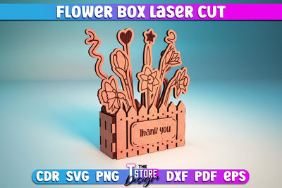 Wooden Bouquet Design | Flower Box Laser Cut Design | Gift Laser Cut SVG The T Store Design 