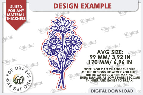 Wooden Bouquet Laser Cut. Mother's Day SVG SVG Evgenyia Guschina 