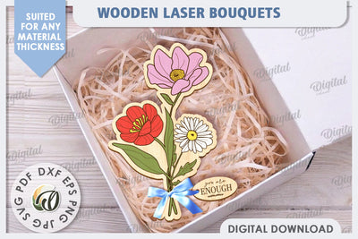 Wooden Bouquet Laser Cut. Mother's Day SVG SVG Evgenyia Guschina 