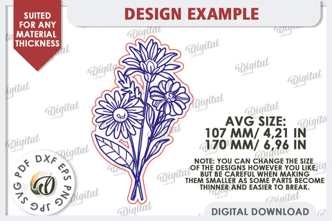 Wooden Bouquet Laser Cut. Mother's Day SVG SVG Evgenyia Guschina 