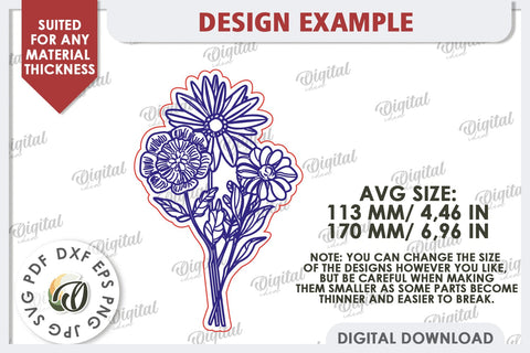 Wooden Bouquets Laser Cut Bundle. Mother's Day SVG SVG Evgenyia Guschina 