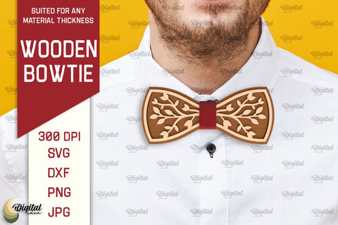 Wooden Bowtie Laser Cut. Men's Accessories SVG SVG Evgenyia Guschina 