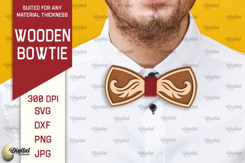 Wooden Bowtie Laser Cut. Men's Accessories SVG SVG Evgenyia Guschina 