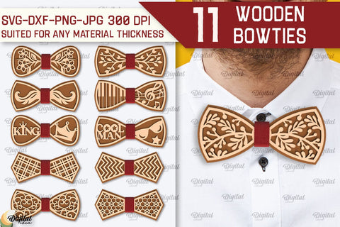 Wooden Bowtie Laser Cut. Men's Accessories SVG SVG Evgenyia Guschina 
