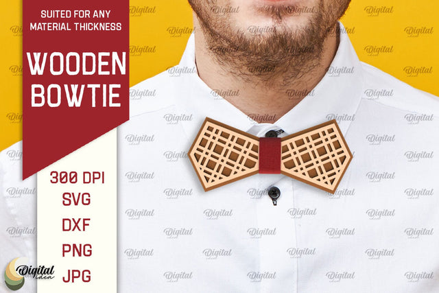 Wooden Bowtie Laser Cut. Men's Accessories SVG SVG Evgenyia Guschina 