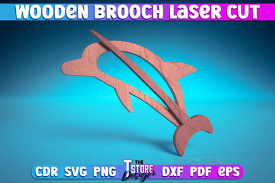 Wooden Brooch Laser Cut | Accessories Laser Cut Design | CNC Files SVG The T Store Design 