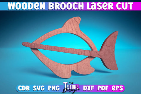 Wooden Brooch Laser Cut | Accessories Laser Cut Design | CNC Files SVG The T Store Design 