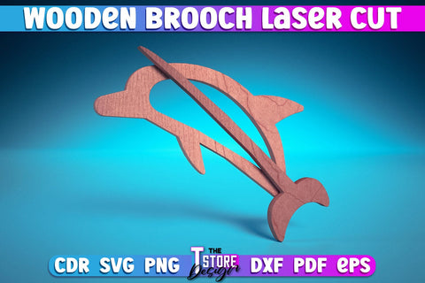 Wooden Brooch Laser Cut | Accessories Laser Cut Design | CNC Files SVG The T Store Design 