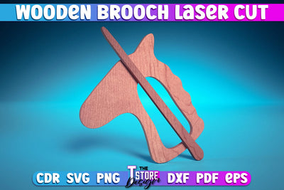 Wooden Brooch Laser Cut | Accessories Laser Cut Design | CNC Files SVG The T Store Design 