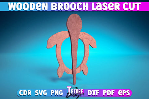 Wooden Brooch Laser Cut | Accessories Laser Cut Design | CNC Files SVG The T Store Design 