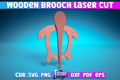 Wooden Brooch Laser Cut | Accessories Laser Cut Design | CNC Files SVG The T Store Design 