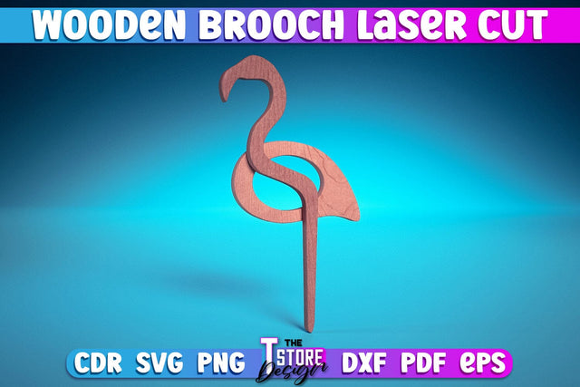 Wooden Brooch Laser Cut | Accessories Laser Cut Design | CNC Files SVG The T Store Design 