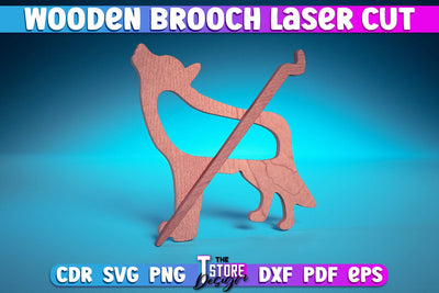 Wooden Brooch Laser Cut | Accessories Laser Cut Design | CNC Files SVG The T Store Design 