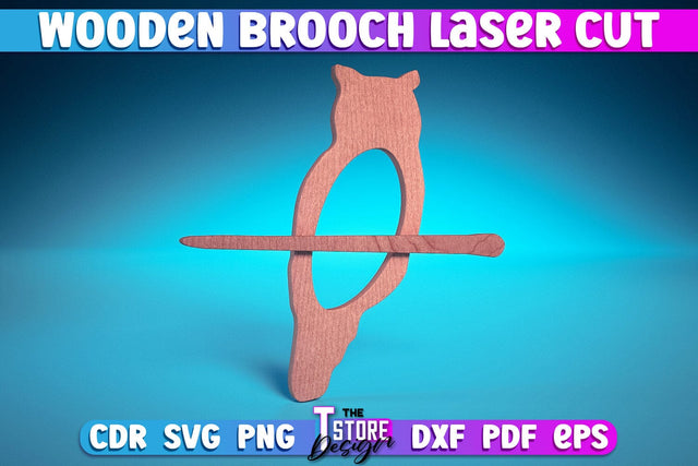 Wooden Brooch Laser Cut | Accessories Laser Cut Design | CNC Files SVG The T Store Design 