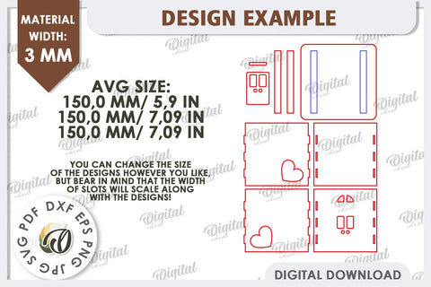 Wooden Cable Management Box Laser Cut. 3D House SVG SVG Evgenyia Guschina 