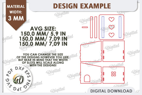 Wooden Cable Management Box Laser Cut. 3D House SVG SVG Evgenyia Guschina 