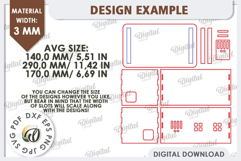 Wooden Cable Management Box Laser Cut. 3D House SVG SVG Evgenyia Guschina 