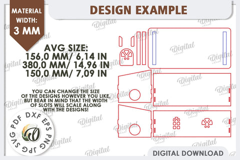 Wooden Cable Management Box Laser Cut. 3D House SVG SVG Evgenyia Guschina 