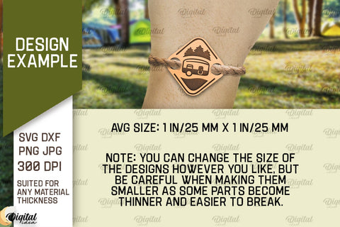 Wooden Camping Bracelet SVG. Camping Laser Cut SVG Evgenyia Guschina 
