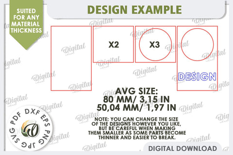 Wooden Candle Holders with Match Box Slot Laser Cut Bundle SVG Evgenyia Guschina 