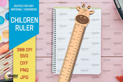 Wooden Children RULER SVG. School RULER Laser Cut SVG Evgenyia Guschina 