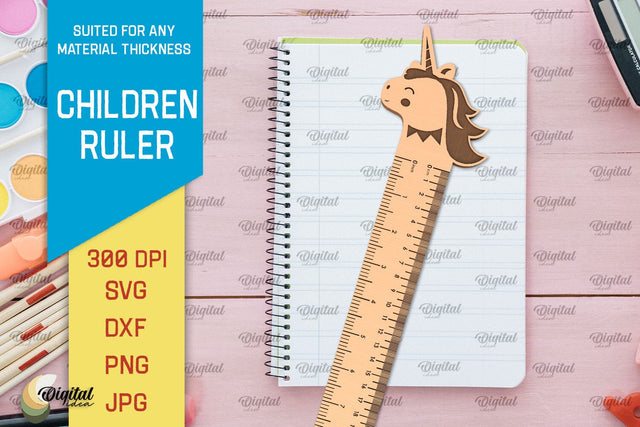 Wooden Children RULER SVG. School RULER Laser Cut SVG Evgenyia Guschina 