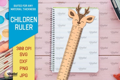Wooden Children RULER SVG. School RULER Laser Cut SVG Evgenyia Guschina 