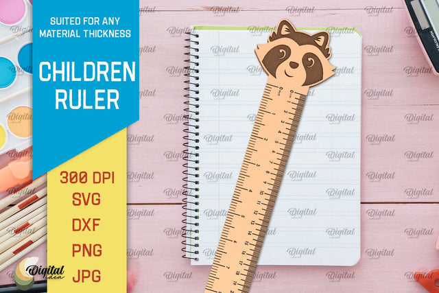 Wooden Children RULER SVG. School RULER Laser Cut SVG Evgenyia Guschina 