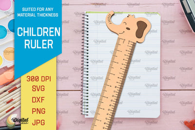 Wooden Children RULER SVG. School RULER Laser Cut SVG Evgenyia Guschina 