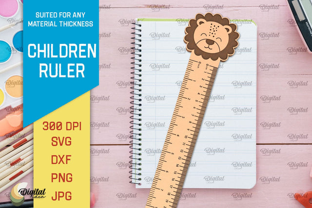 Wooden Children RULER SVG. School RULER Laser Cut SVG Evgenyia Guschina 