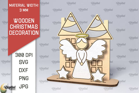 Wooden Christmas Decor Laser Cut Bundle. Merry Christmas SVG SVG Evgenyia Guschina 