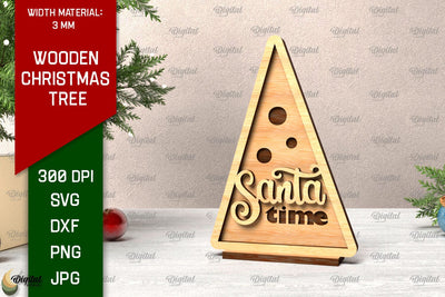 Wooden Christmas Tree Laser Cut. Christmas Home Decor SVG SVG Evgenyia Guschina 