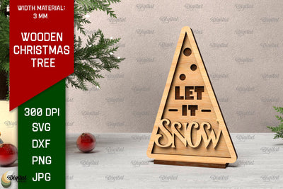 Wooden Christmas Tree Laser Cut. Christmas Home Decor SVG SVG Evgenyia Guschina 
