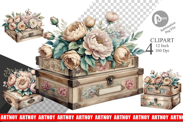 Wooden Cigar Box Clipart Sublimation artnoy 