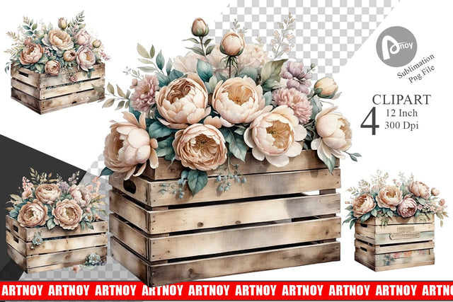 Wooden Crate Clipart Sublimation artnoy 