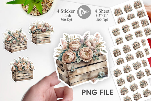 Wooden Crate Sticker Sublimation artnoy 