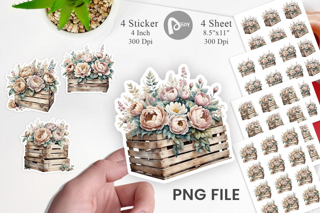 Wooden Crate Sticker Sublimation artnoy 