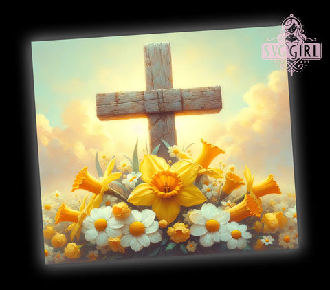 Wooden Cross 20oz Tumbler Wrap Sublimation Design, Straight Tapered Tumbler Wrap, Christian Jesus Tumbler Png, Instant Digital Download Sublimation SvggirlplusArt 