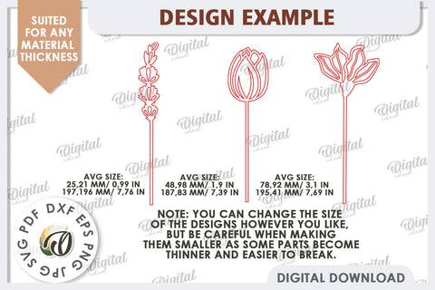 Wooden Decoration Flowers Laser Cut. Wooden Wildflowers SVG SVG Evgenyia Guschina 