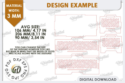 Wooden Decorative Box Laser Cut. Stackable Storage Box SVG SVG Evgenyia Guschina 