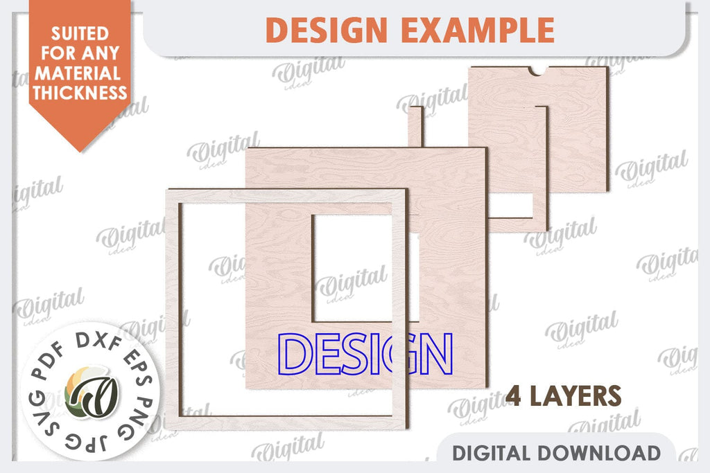 Wooden Decorative Frame Laser Cut. Home Decor SVG - So Fontsy