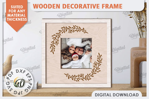 Wooden Decorative Frame Laser Cut. Home Decor SVG SVG Evgenyia Guschina 